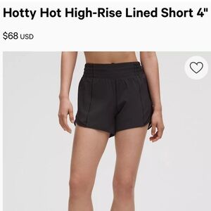 lululemon athletica Hotty Hot High-Rise Lined Shorts — Black Size 4